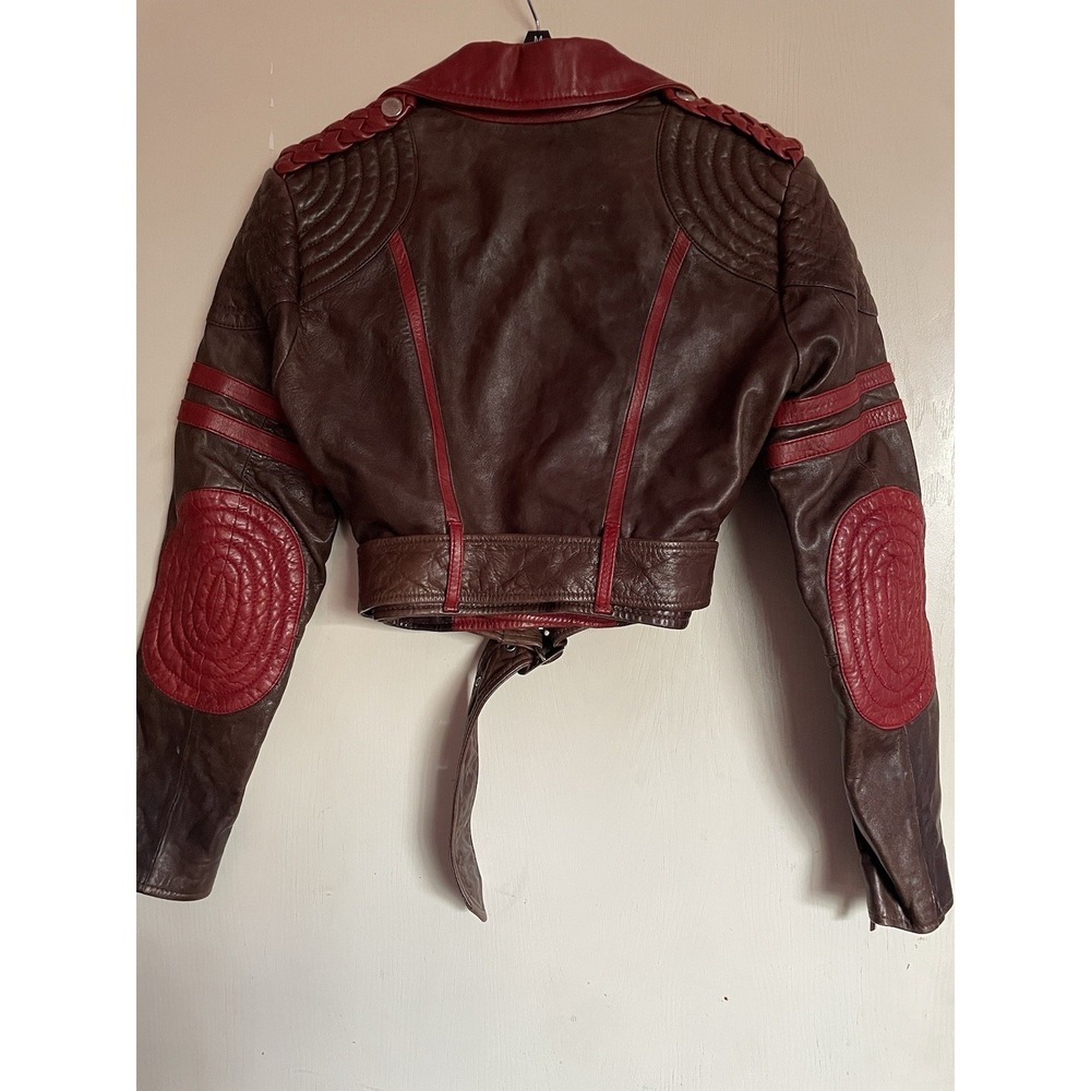 Jean Paul Gaultier Brown and Red Leather Jacket - Picture 6 of 8